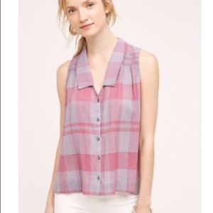 Anthropologie Holding Horses plaid midi tank top